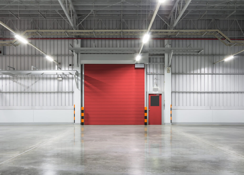 Commercial garage door preventative maintenance inspection at an industrial facility